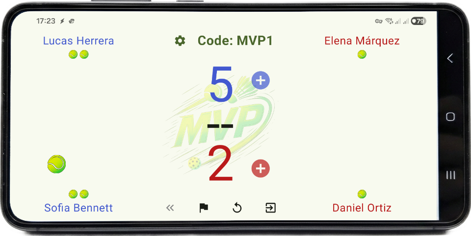 Padel scoreboard on smartphone without Garmin watch